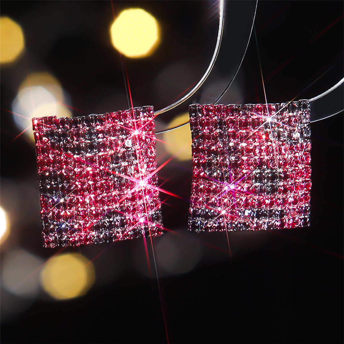 Square Rhinestone Stud Earrings