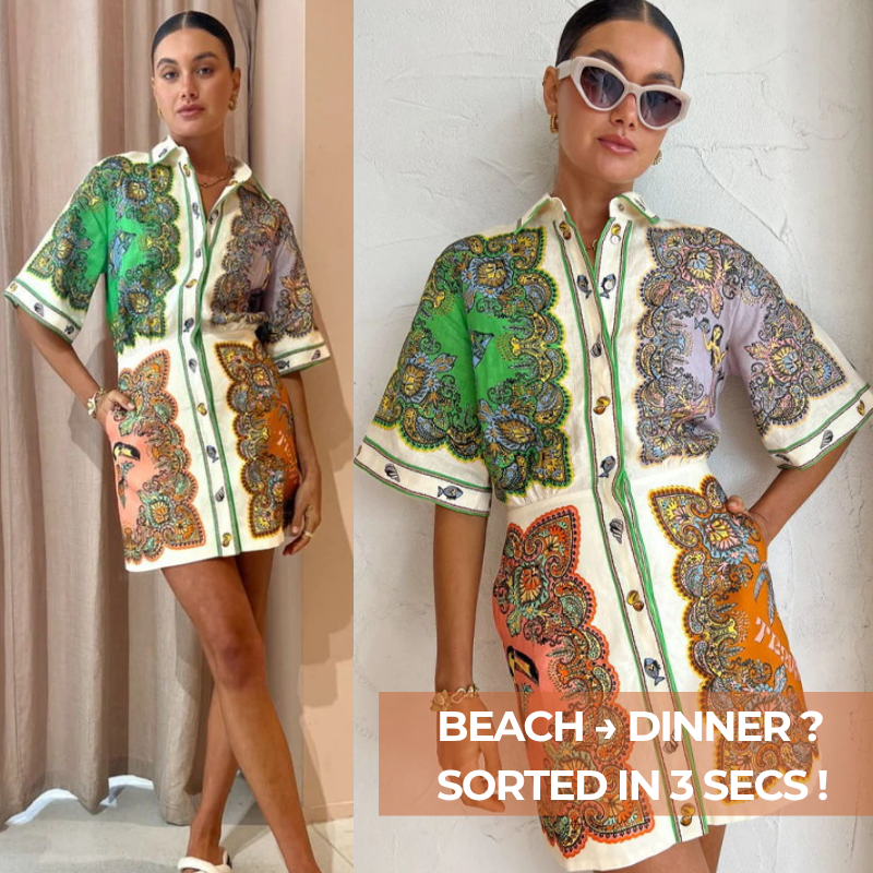 Graffiti Printed Shirt Dress