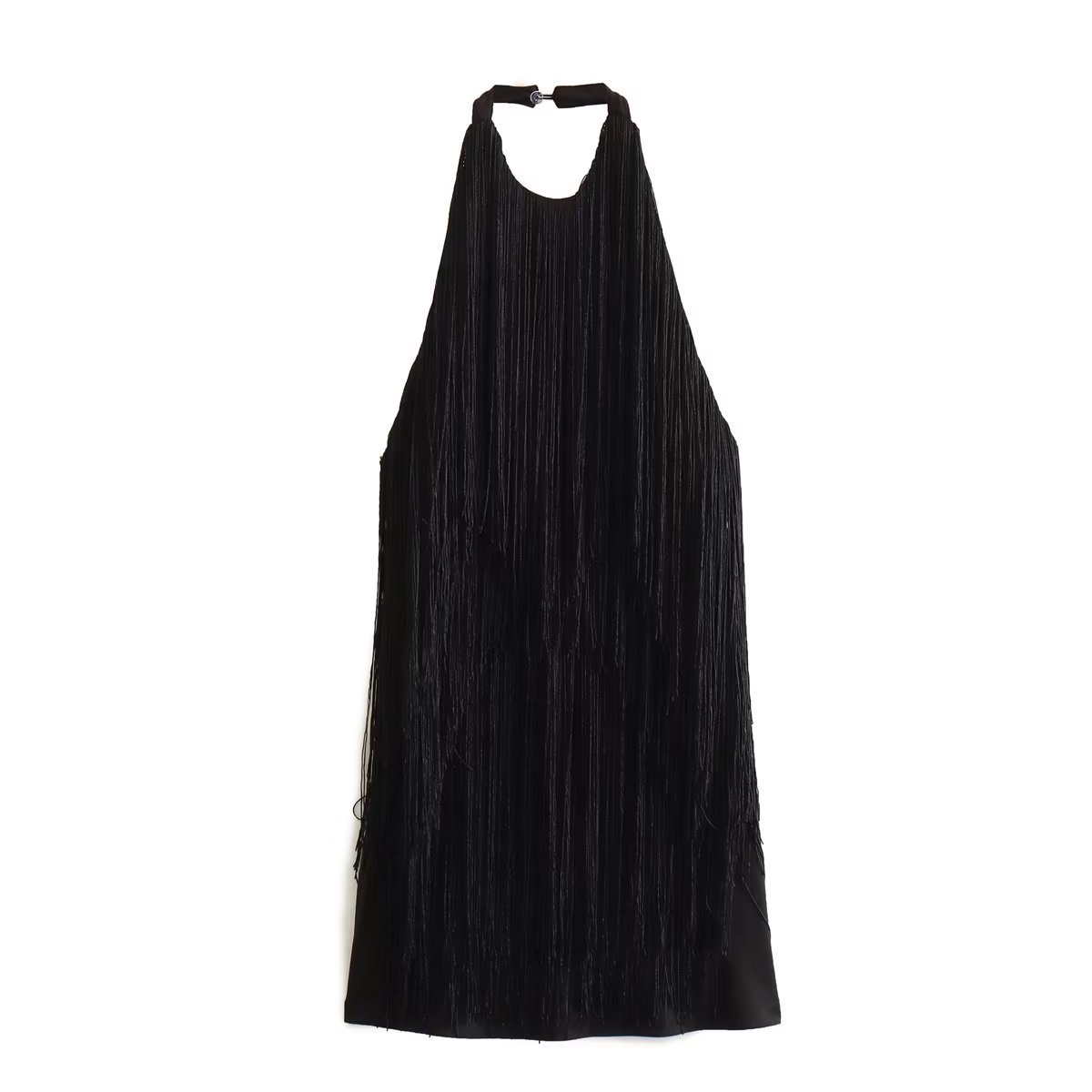 Backless Halter Tassel Mini Dress