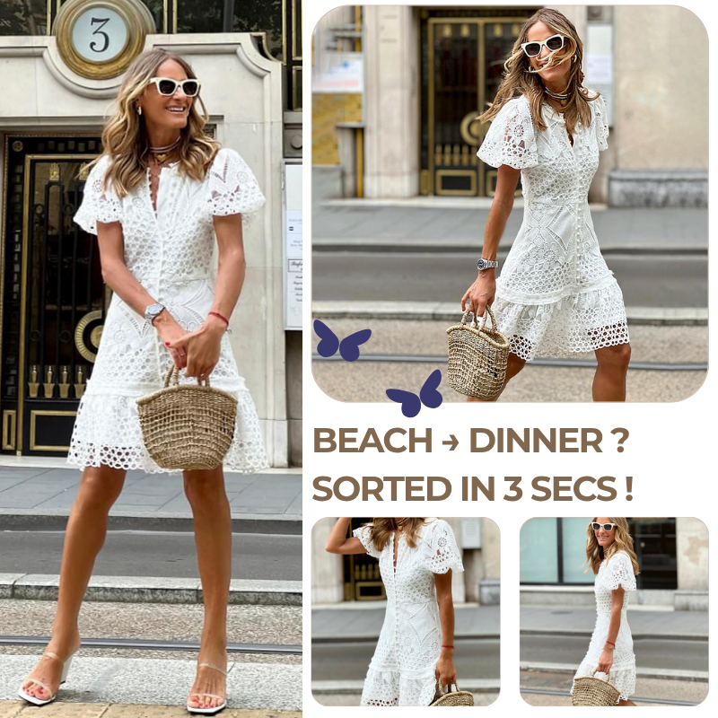 Lace Cutout Mini Dress