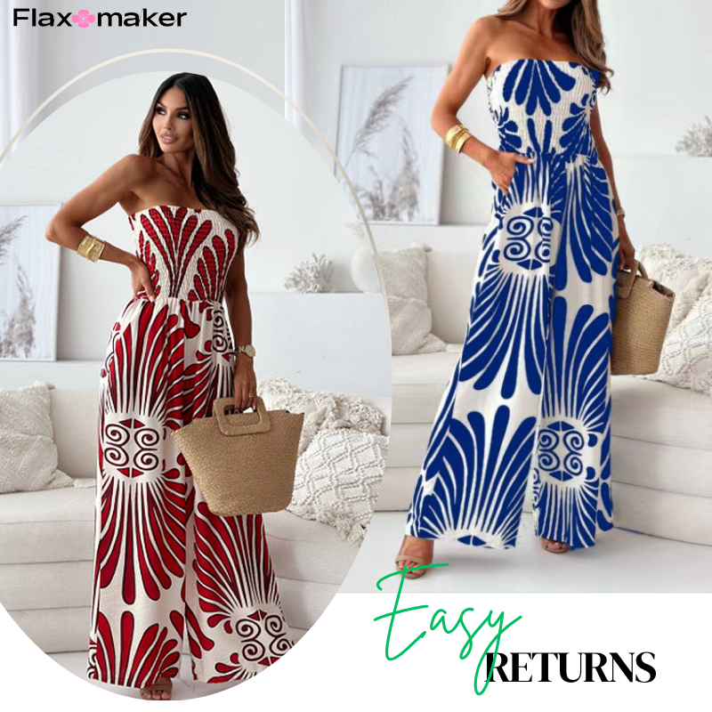 Bandeau Printed Jumpsuit