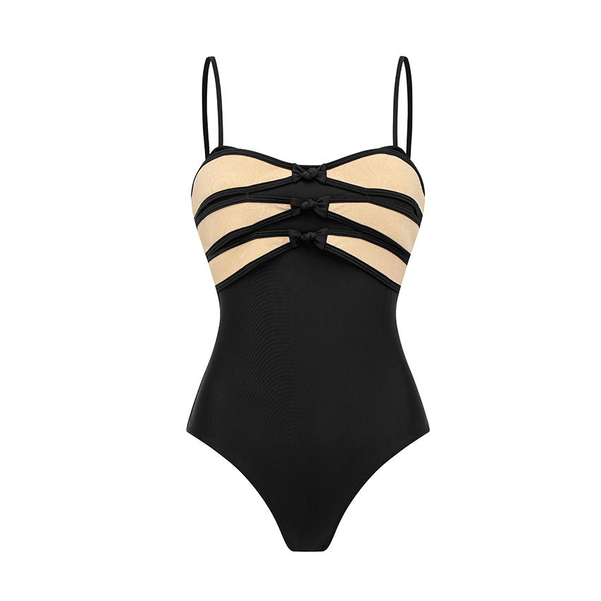 [Copy]V Neck White Laser Cutting Flower Cut Out Swimsuit Set(s)