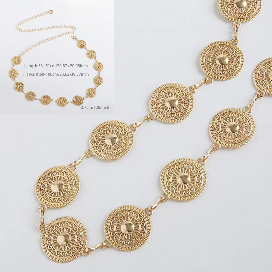 Tweed Print Metal Buckle One Piece Swimsuit and Skirt