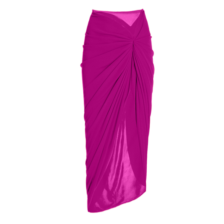 One Shoulder Ruffle Color Block One Piece Swimsuit and Sarong Flaxmaker