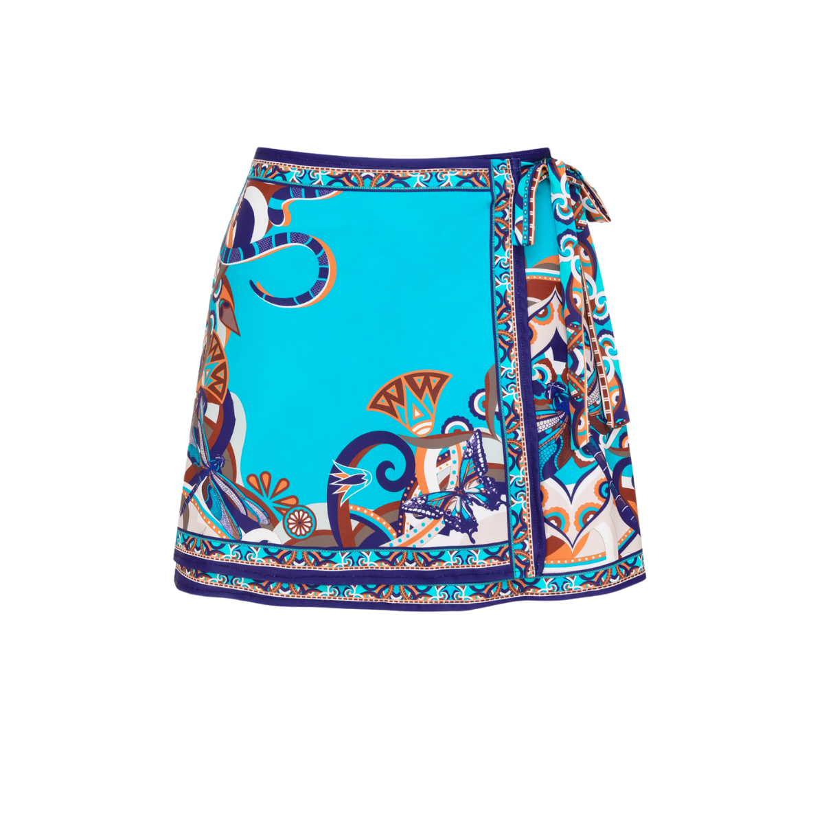 Butterfly and Dragonfly Long Sleeve Hollow Print One Piece Swimsuit and Skirt