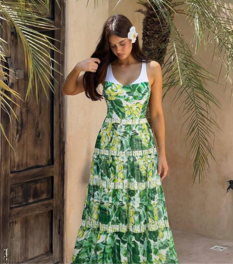 Green Banana Forest Print Swimsuit Set(s)