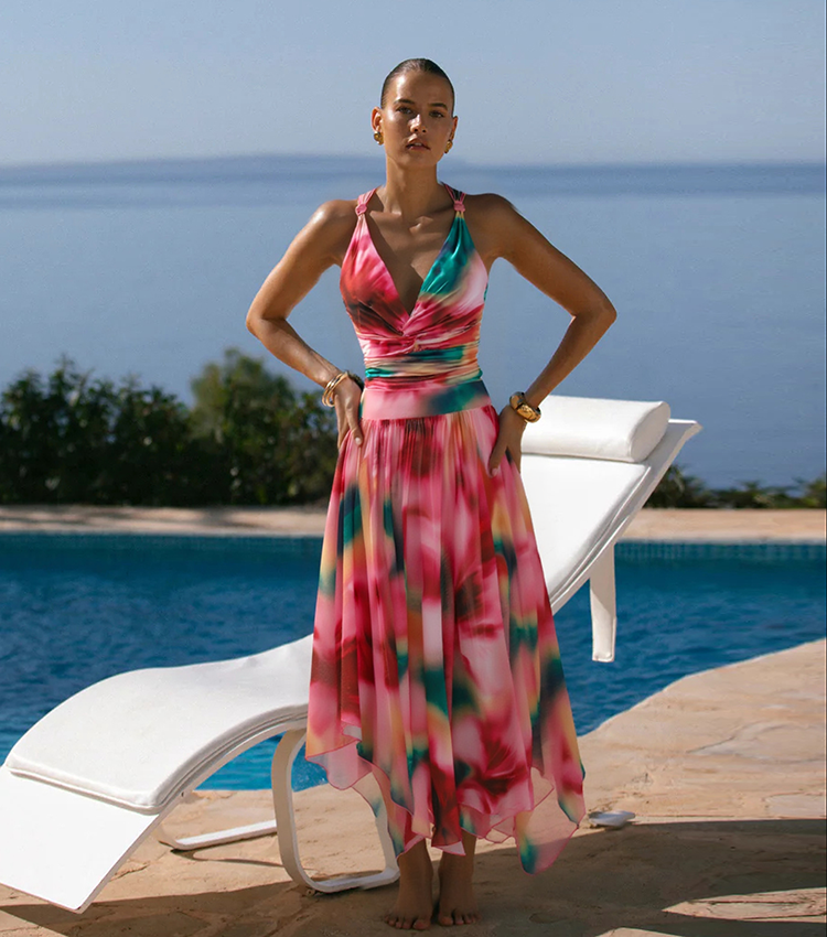 [Copy][Copy]Orange Lily Print Swimsuit Set(s)