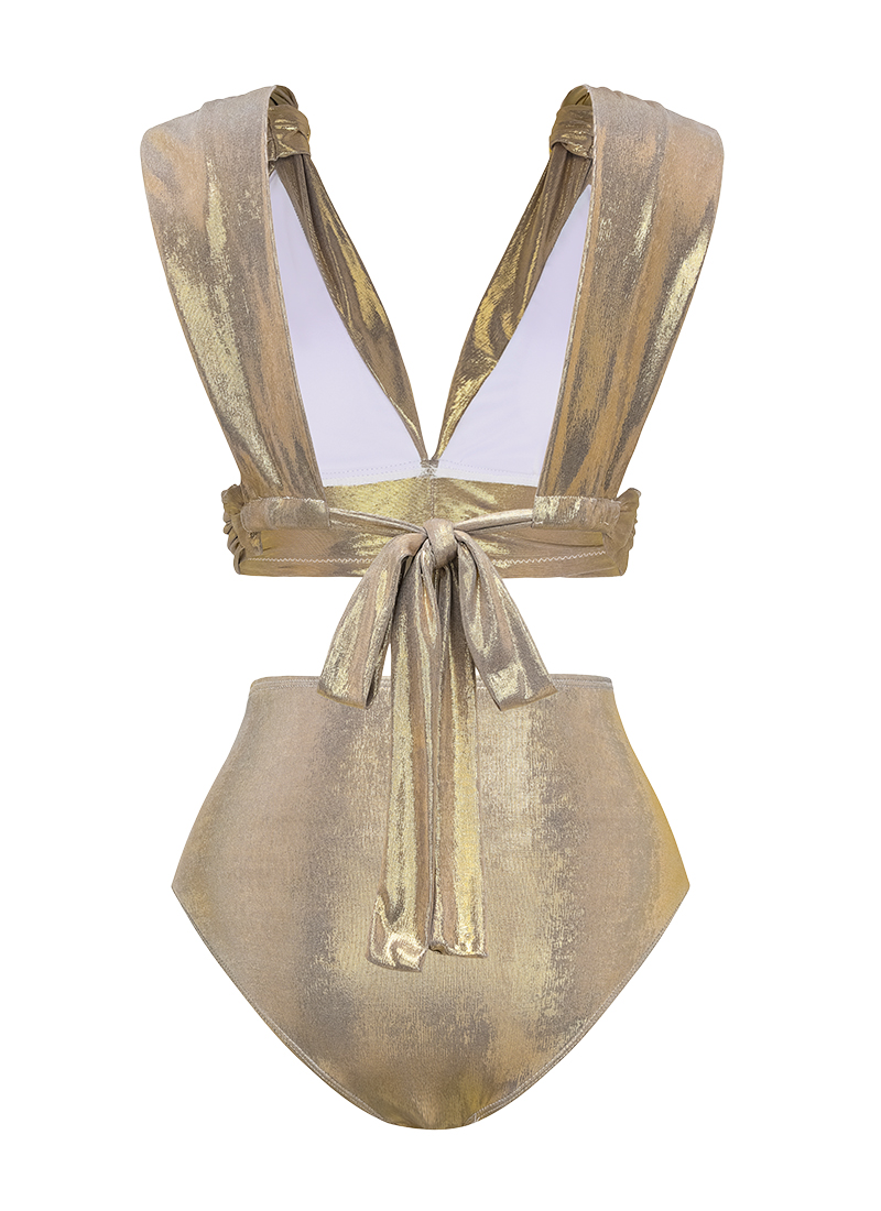 Plus Size Stone Decoration Shiny Bikini Swimsuit and Skirt