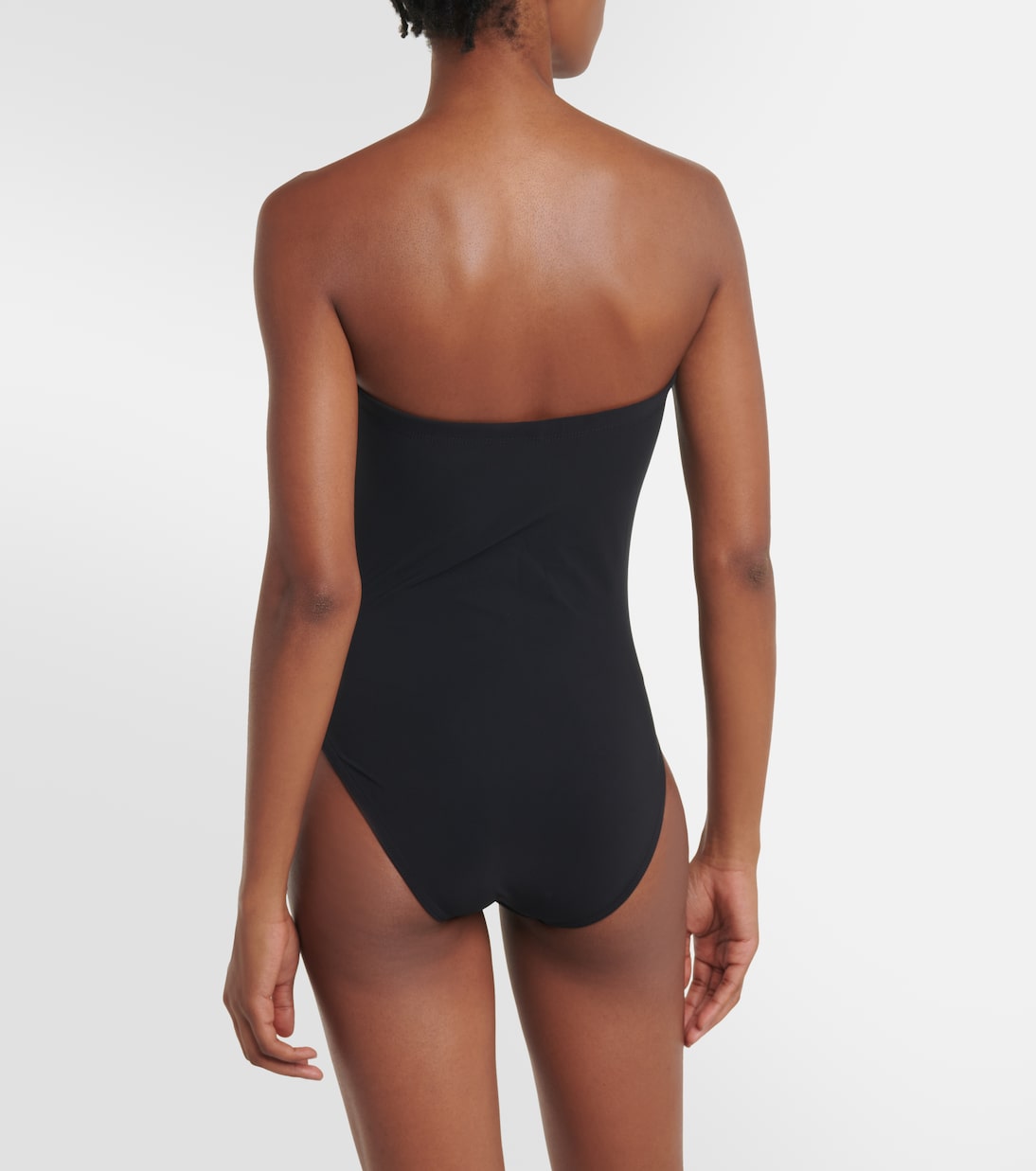 Bandeau Cutout Color Block One Piece Swimsuit And Sarong