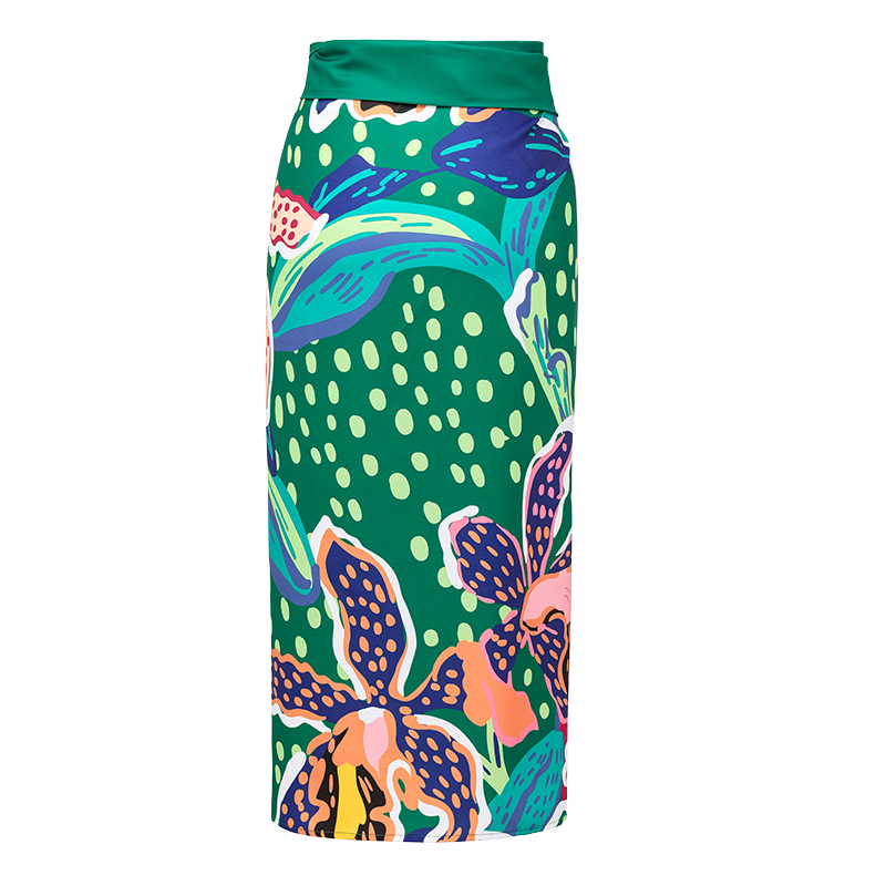 Printed One Shoulder One Piece Swimsuit and Sarong Flaxmaker