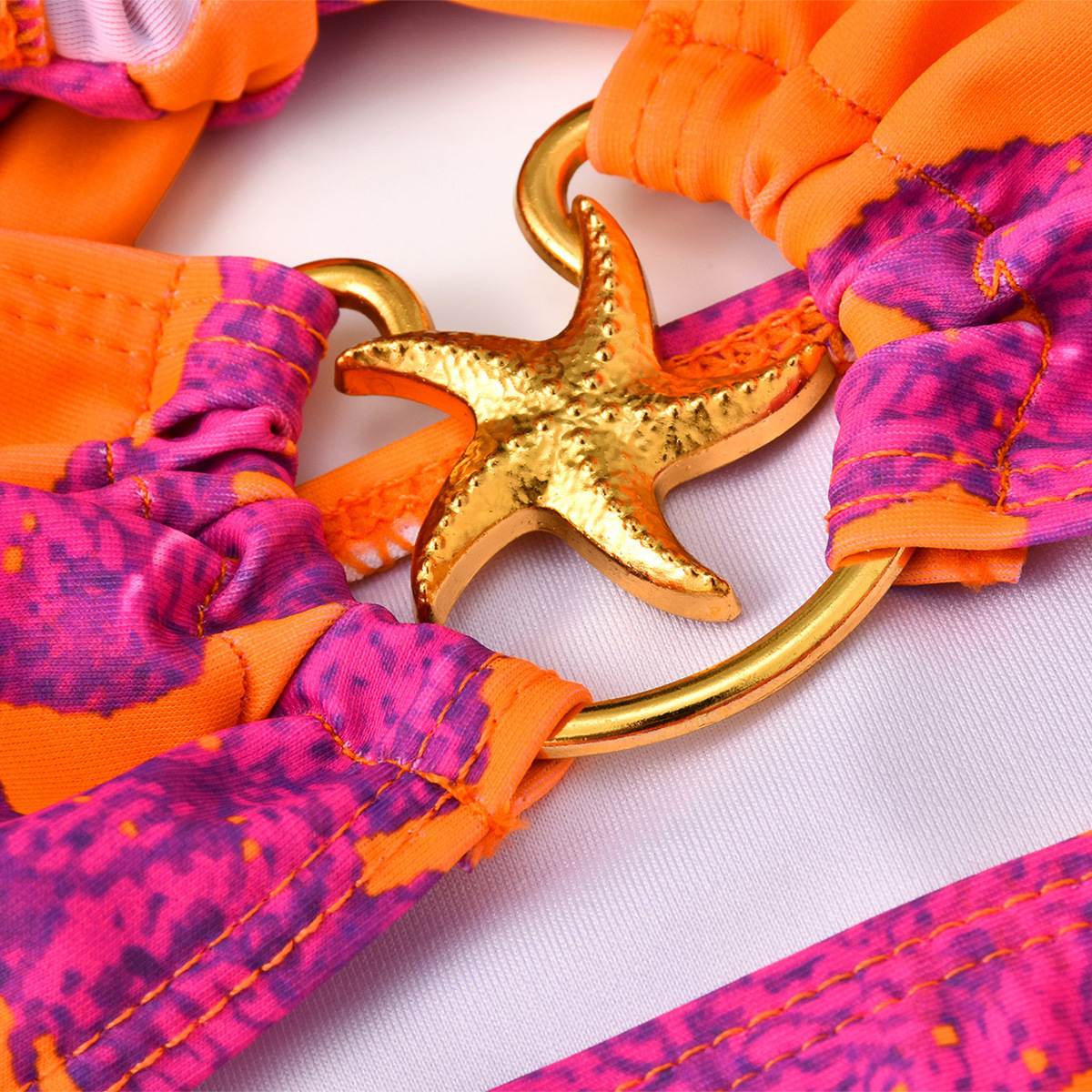 Starfish Printed Cutout One Piece Swimsuit and Cardigan