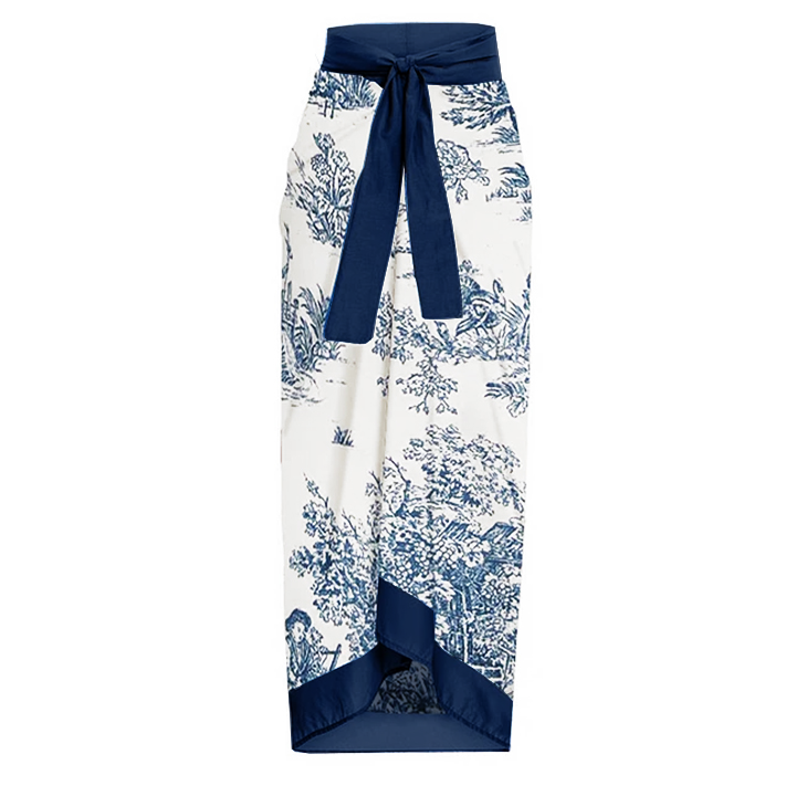 Underwired Vintage Printed One Piece Swimsuit and Sarong Flaxmaker