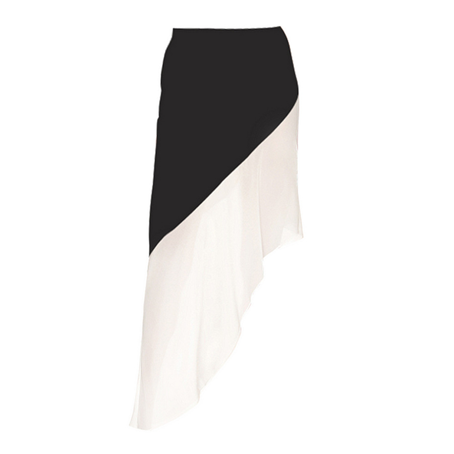 Off Shoulder Color Block Ruffle Decor One Piece Swimsuit and Skirt Flaxmaker