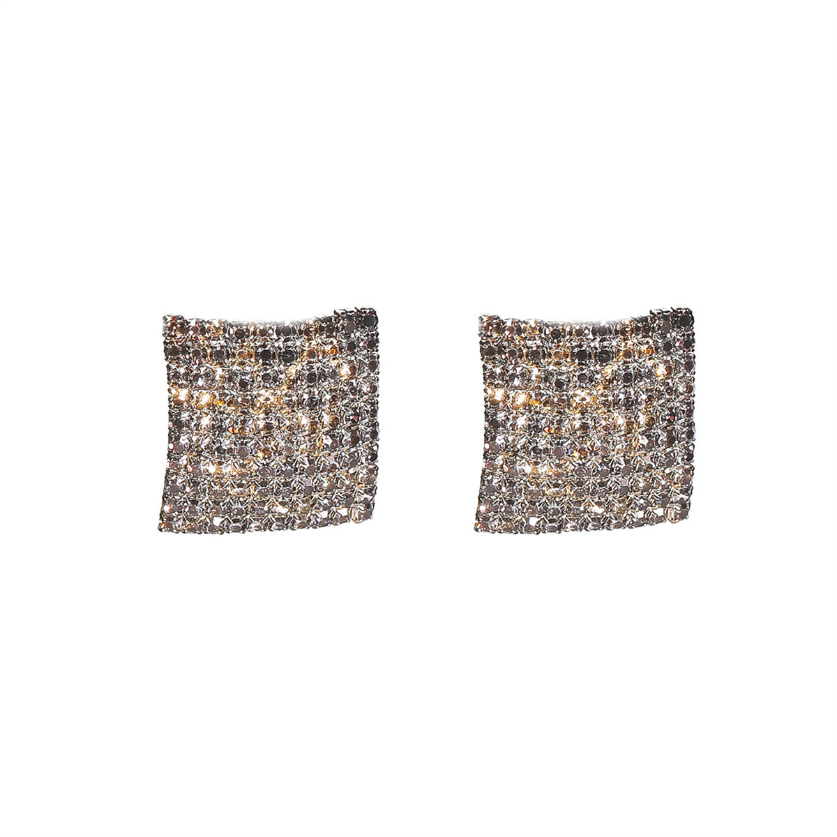 Square Rhinestone Stud Earrings