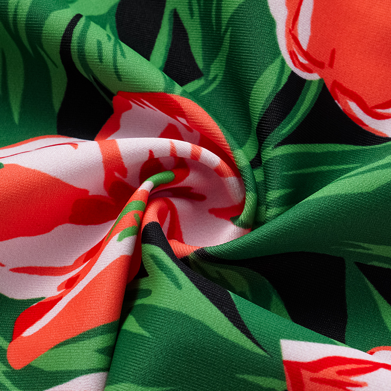 Sling Lace Splicing Printed Swimsuit and Skirt