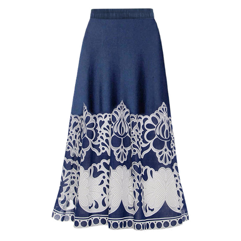 Printed One Piece Swimsuit and Skirt