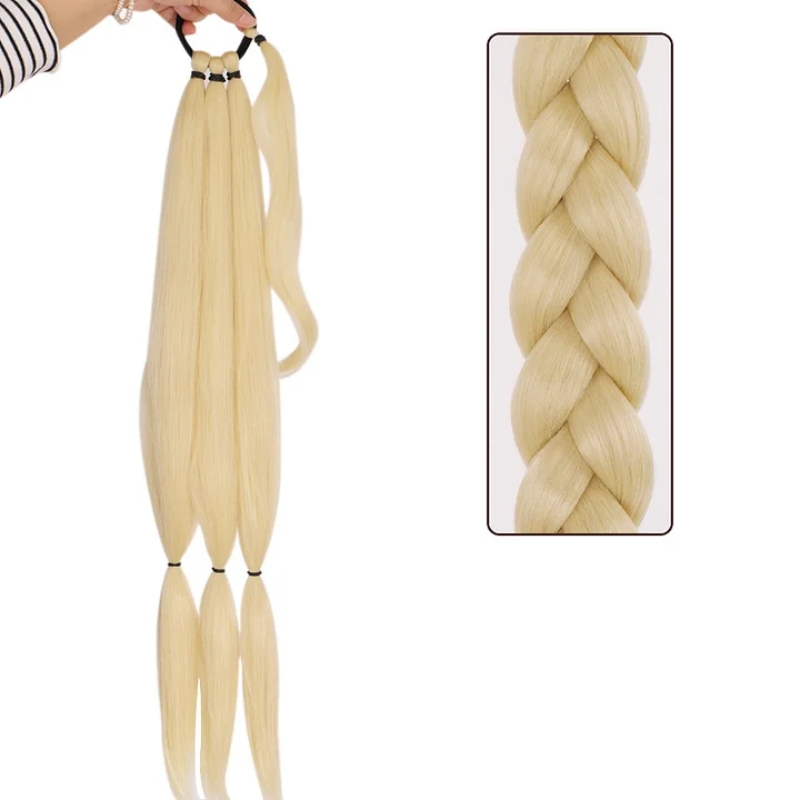 Long Braided Ponytail Synthetic Hair Extension With Hair Tie