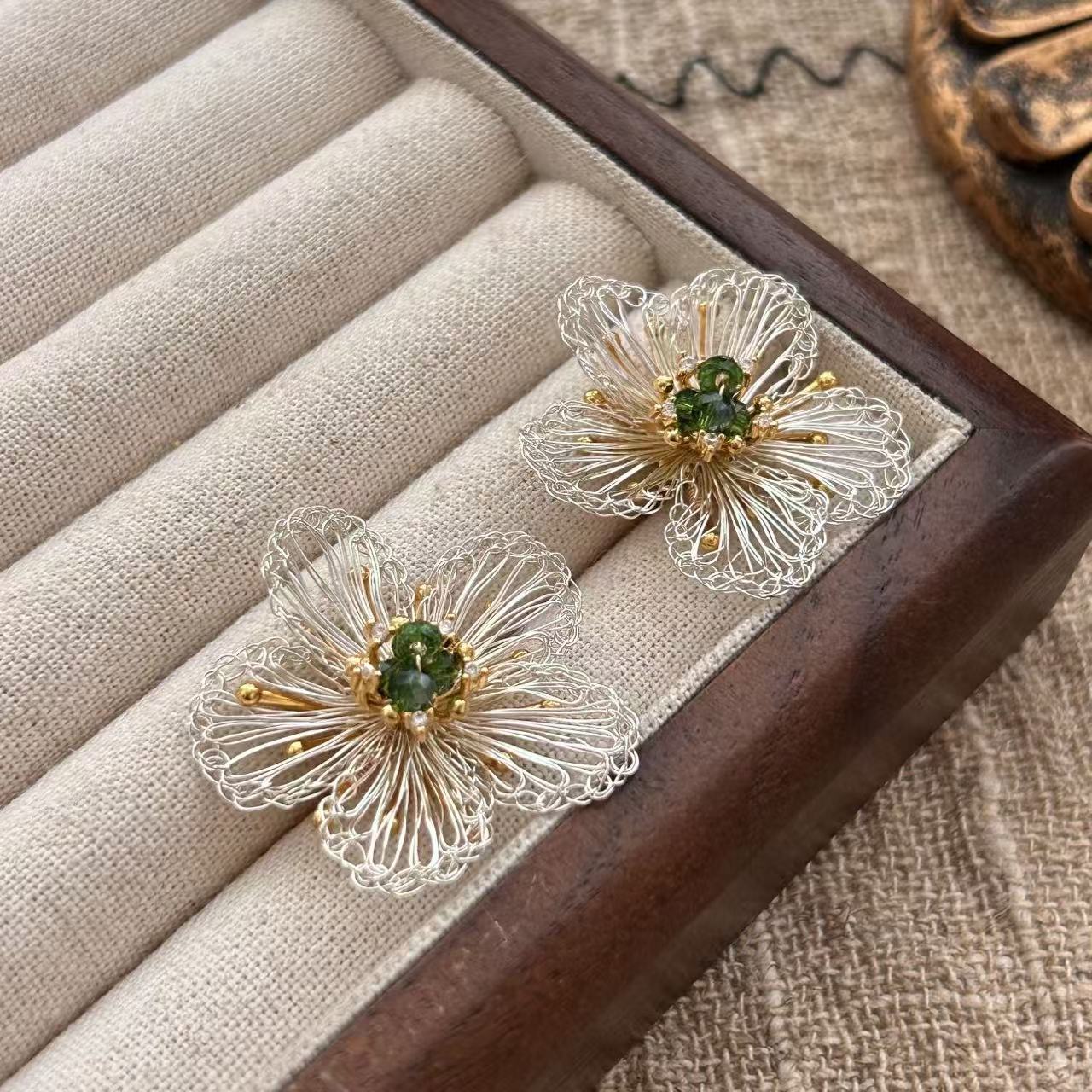 Hand-woven Flower Earrings
