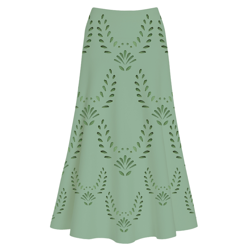 Hollow Out One Piece Swimsuit and Skirt