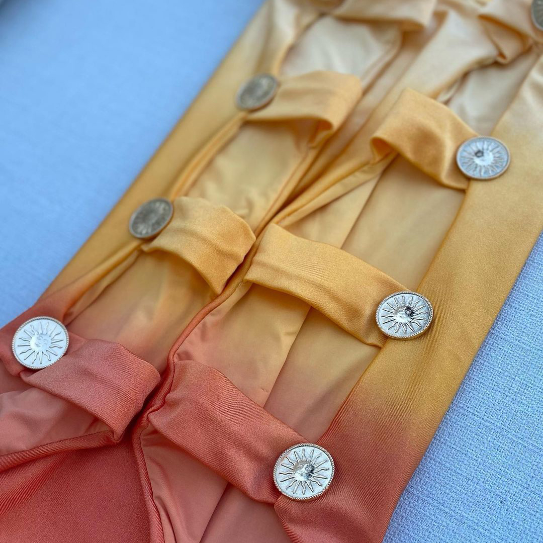 Gradient Print One Piece Swimsuit And Sarong