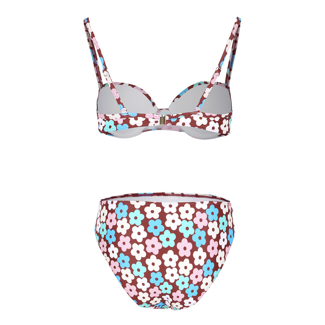 Long Sleeve  Floral Print Bikini Swimsuit and Pants