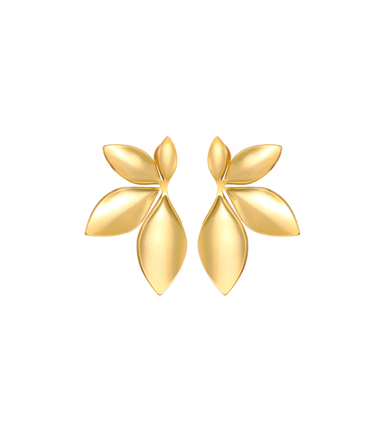 Flower and Leaf Earrings
