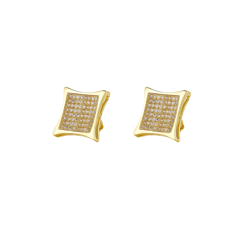 Square Zircon Stud Earrings