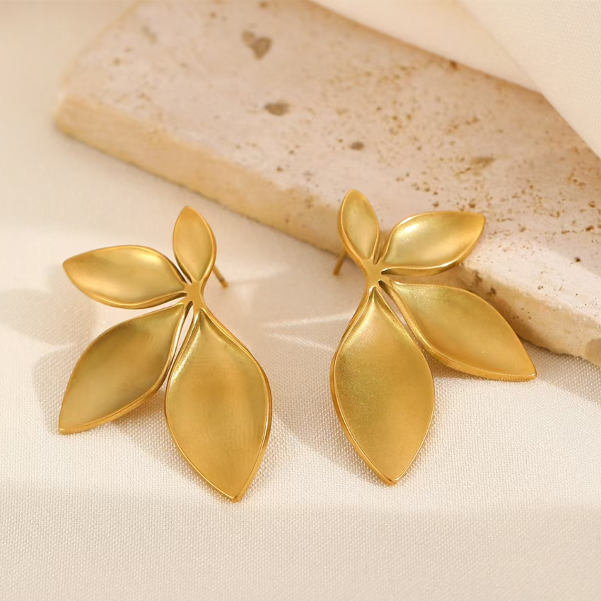 Flower and Leaf Earrings