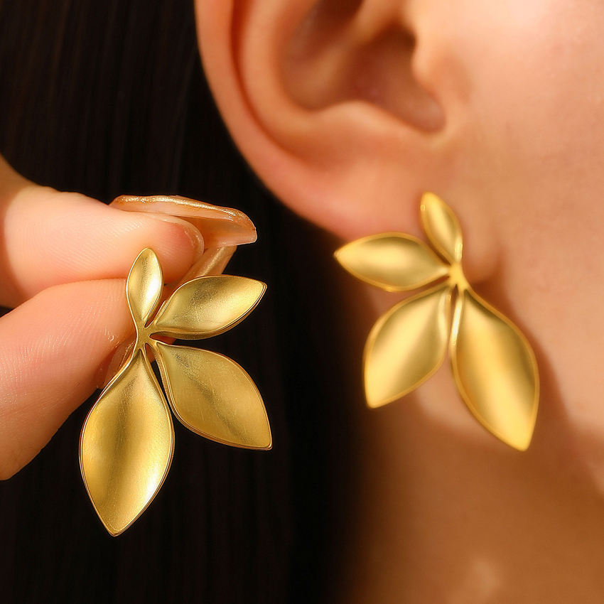 Flower and Leaf Earrings