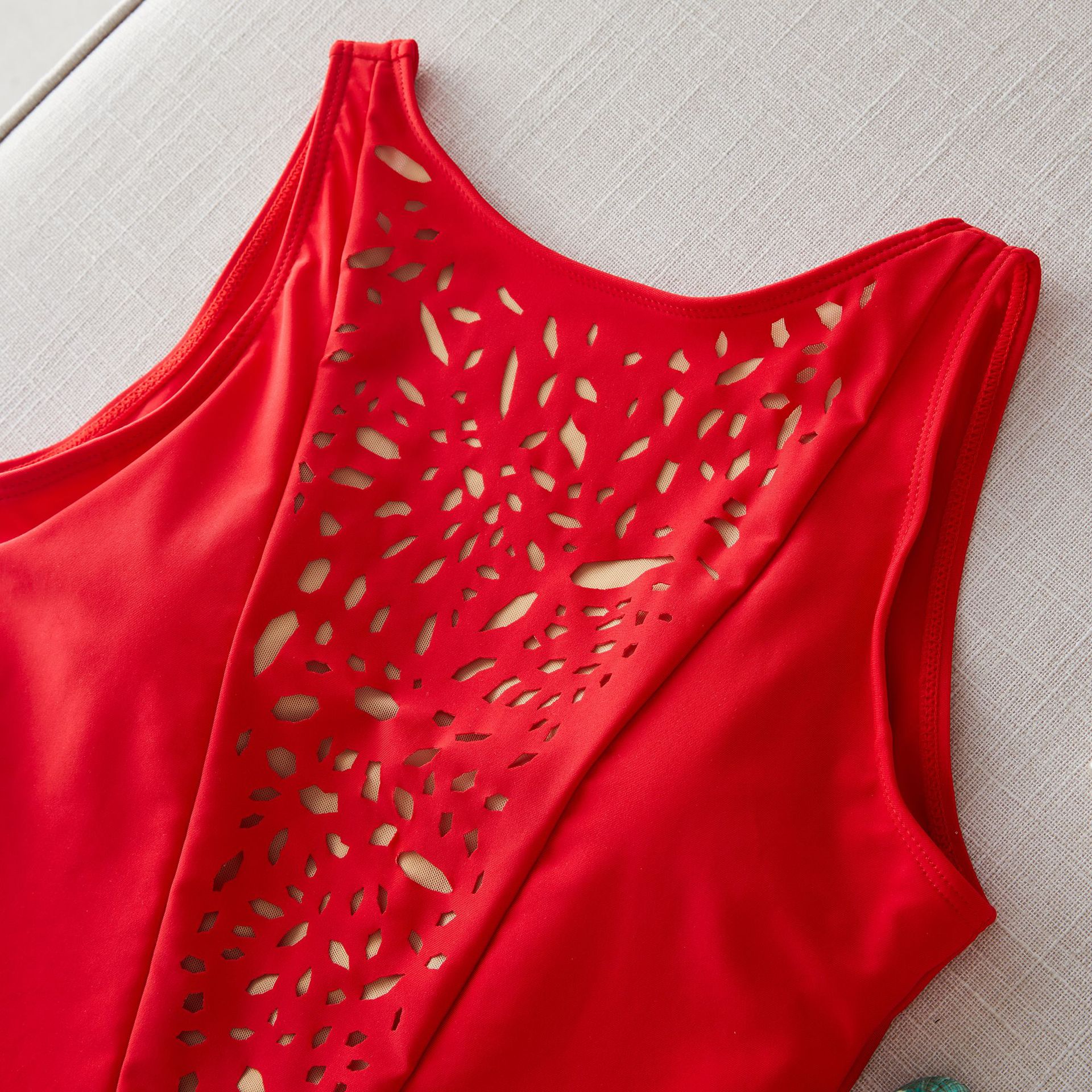 Cutout Red One Piece Swimsuit