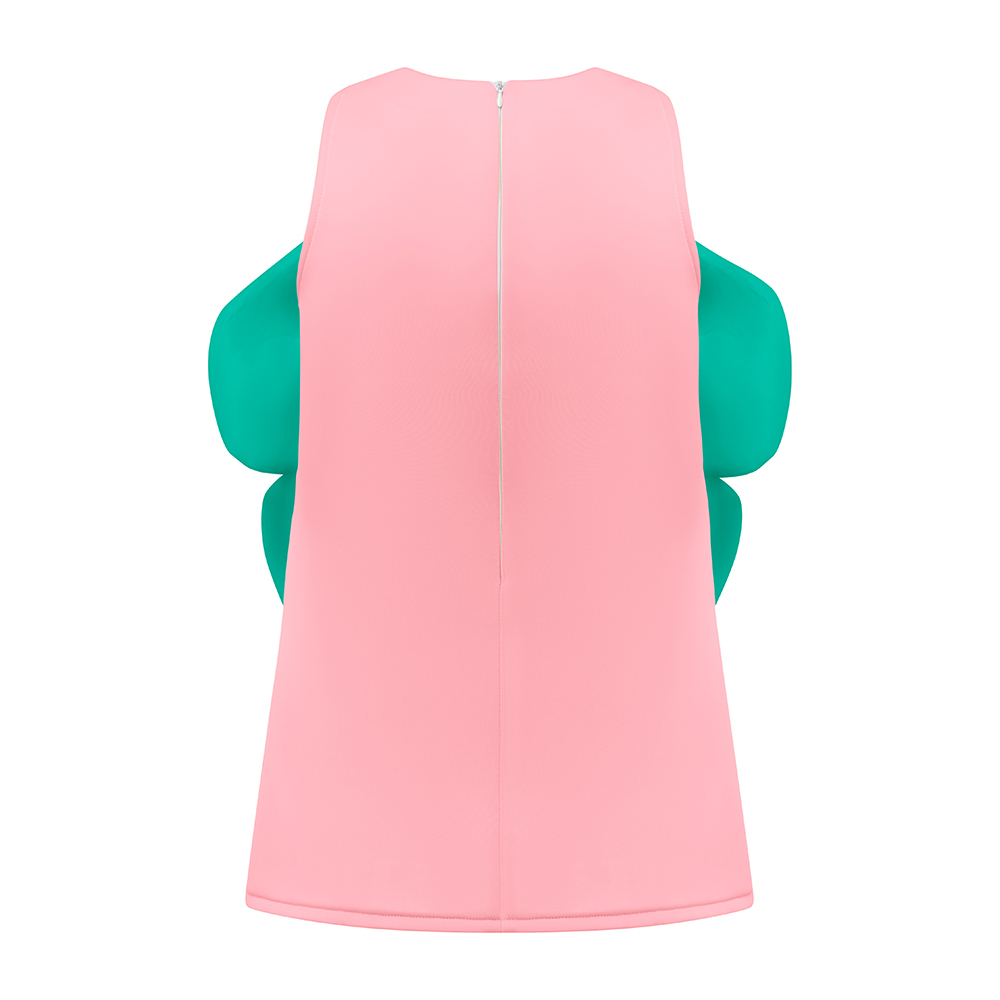 3D Colorful Floral Sleeveless Dress