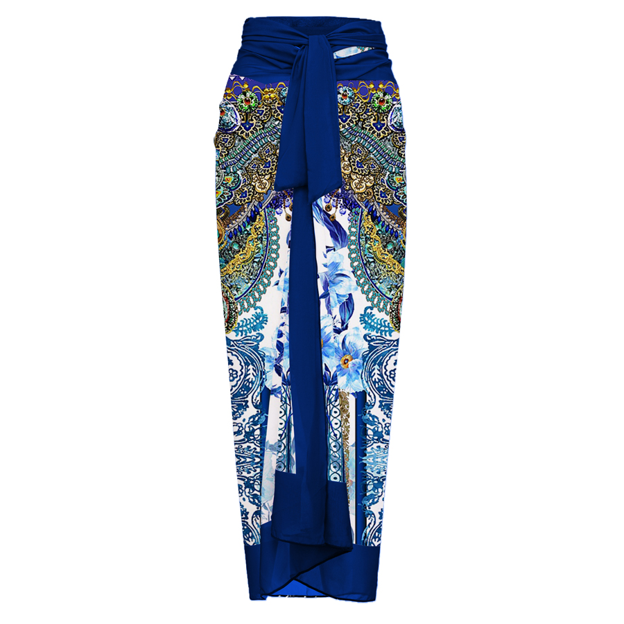 Reversible Tie-shoulder One Piece Swimsuit and Sarong Flaxmaker