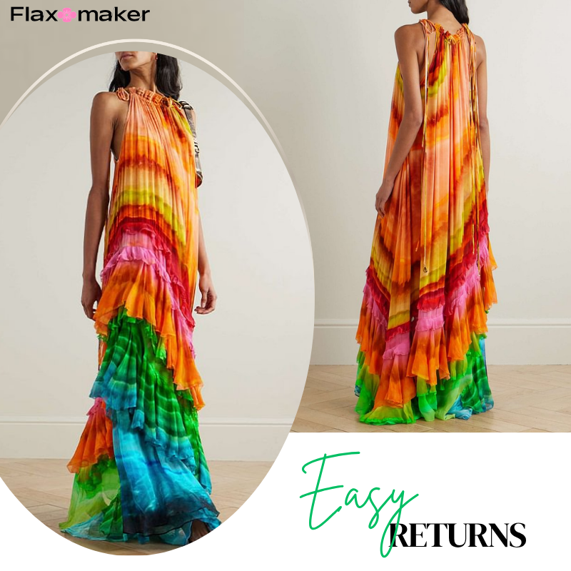 Ombre Print Halter Dress