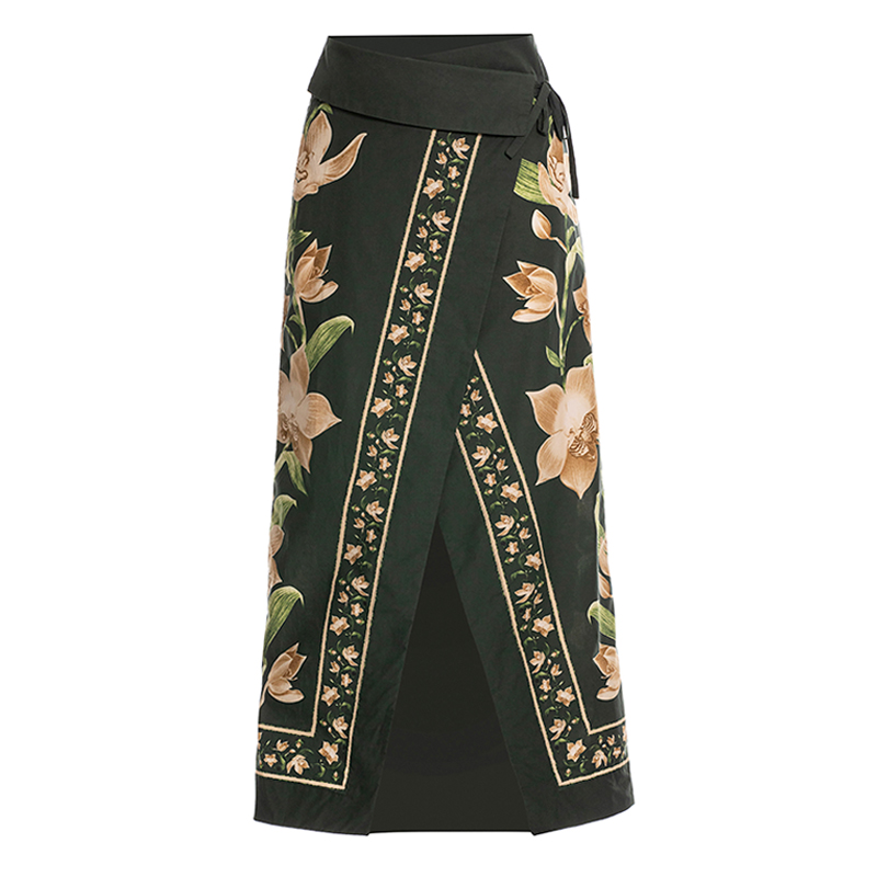 Flower Printed One Piece Swimsuit and Sarong