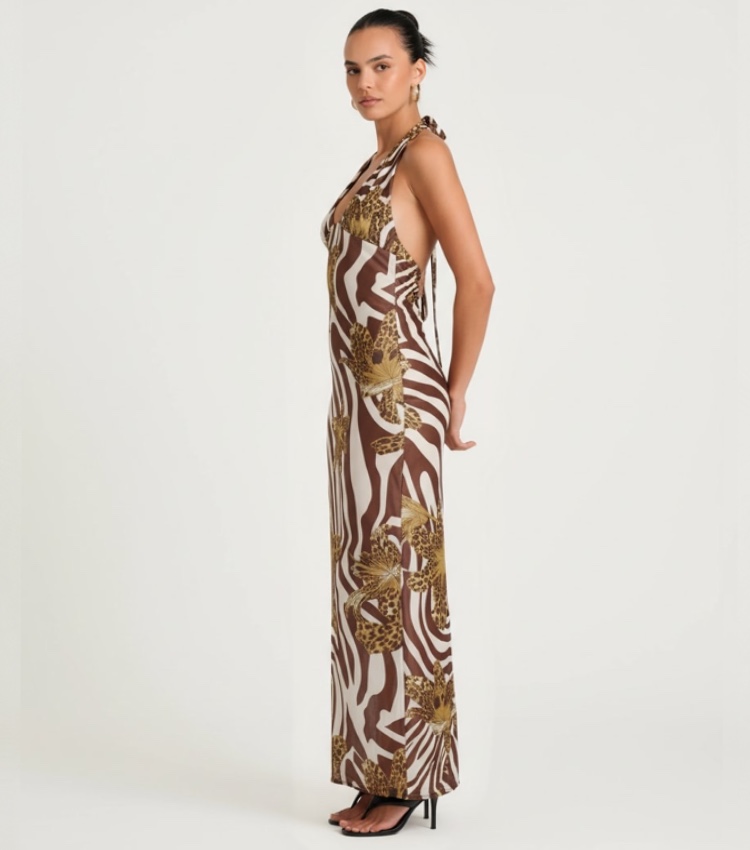 Zebra Leopard Maxi Dress
