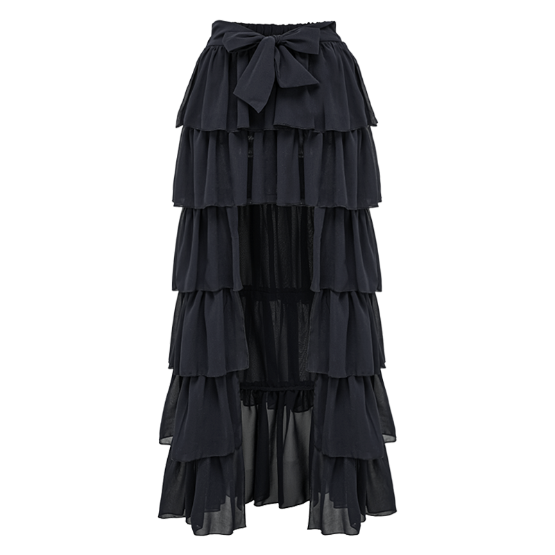 Black and White Bow Decor One Piece Swimsuit and Skirt Flaxmaker