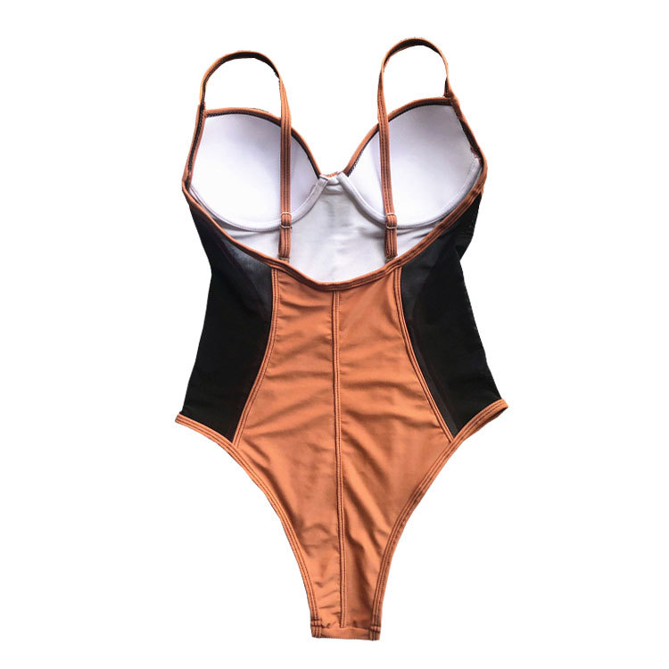 Mesh Splicing One Piece Swimwear