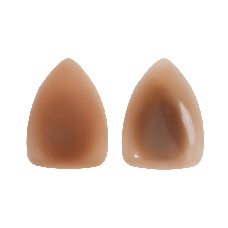 Triangular glue-free self-adhesive swimsuit invisible anti-bump silicone breast patch