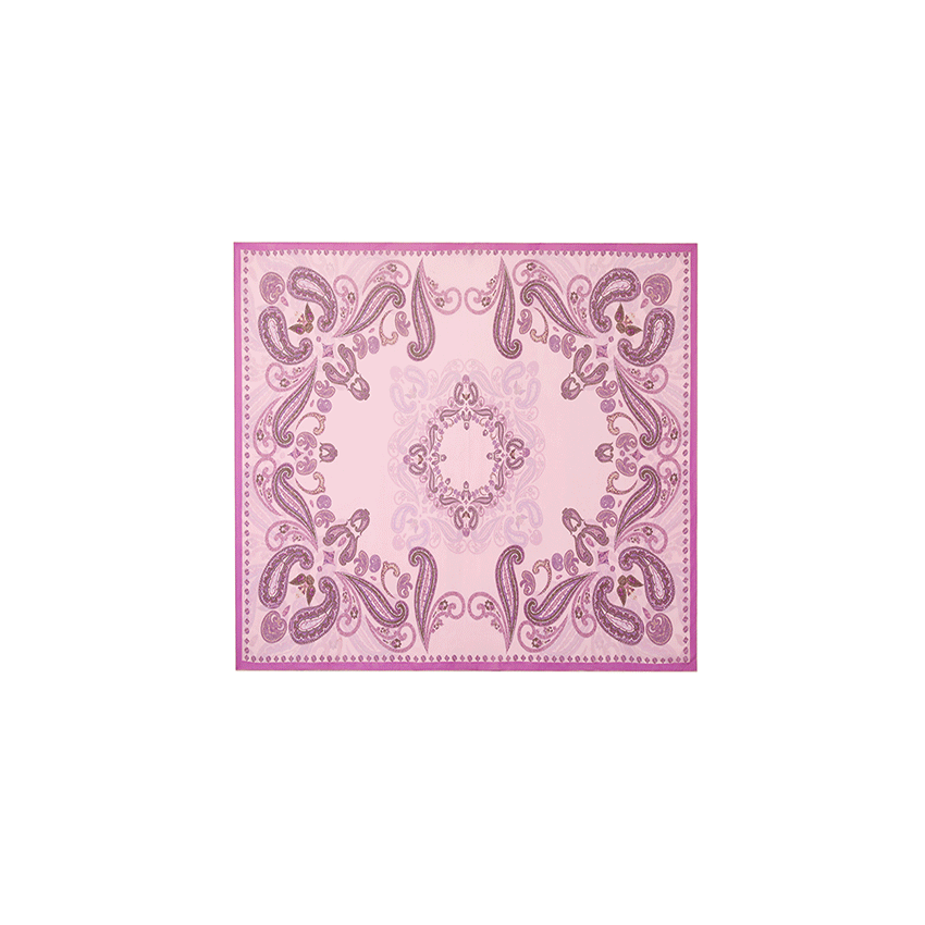  Pink Paisley Print Square Scarf