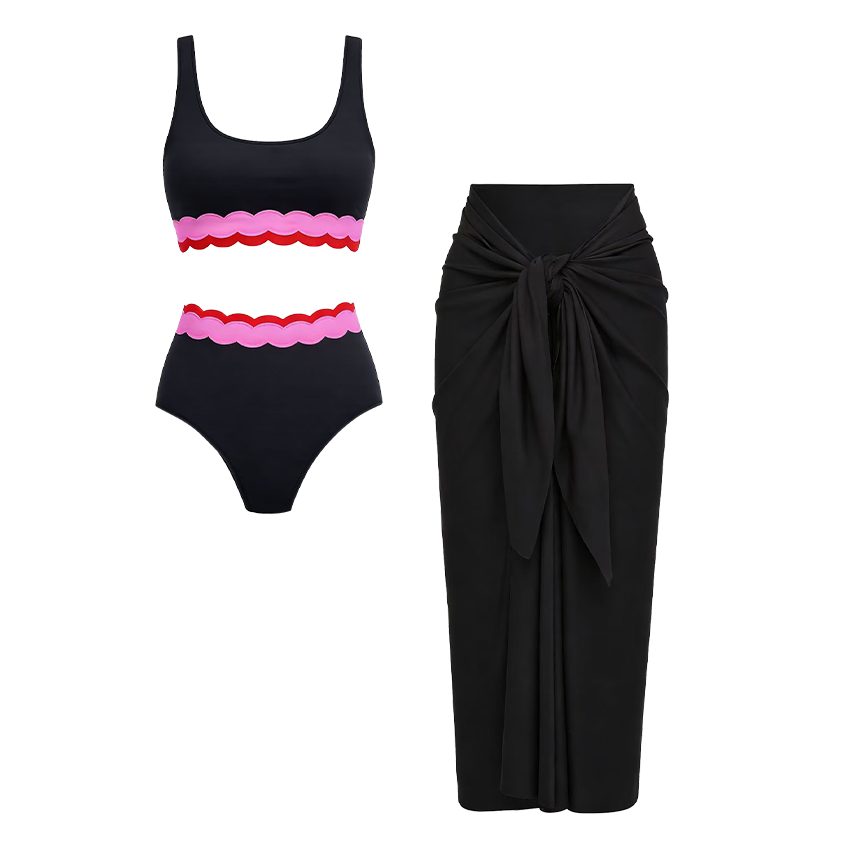 Lace Color Block Swimsuit Set(s)