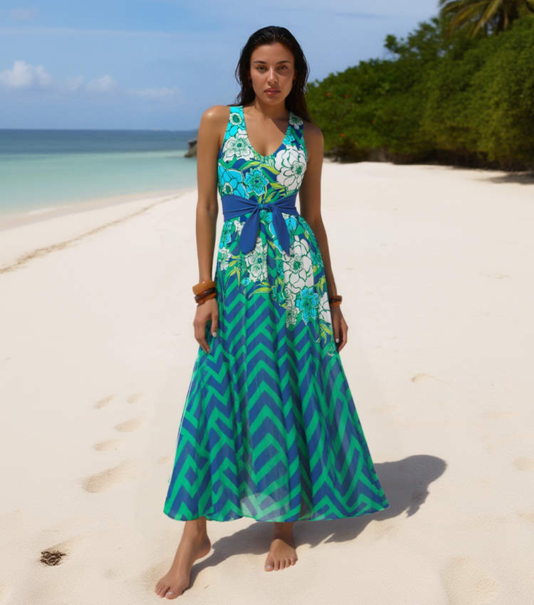 V Neck Blossom Print Swimsuit Set(s)