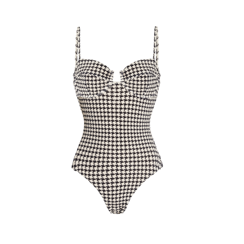 Bandeau Plaid Print Swimsuit Set(s)