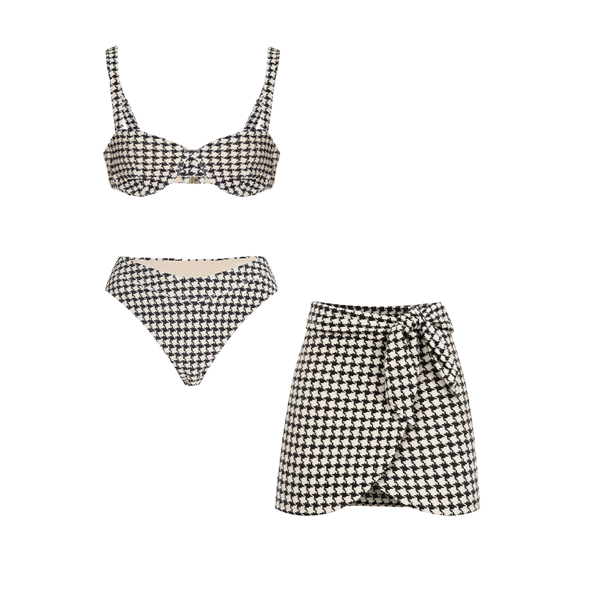 [Copy]Ruffle Color Block Swimsuit Set(s)