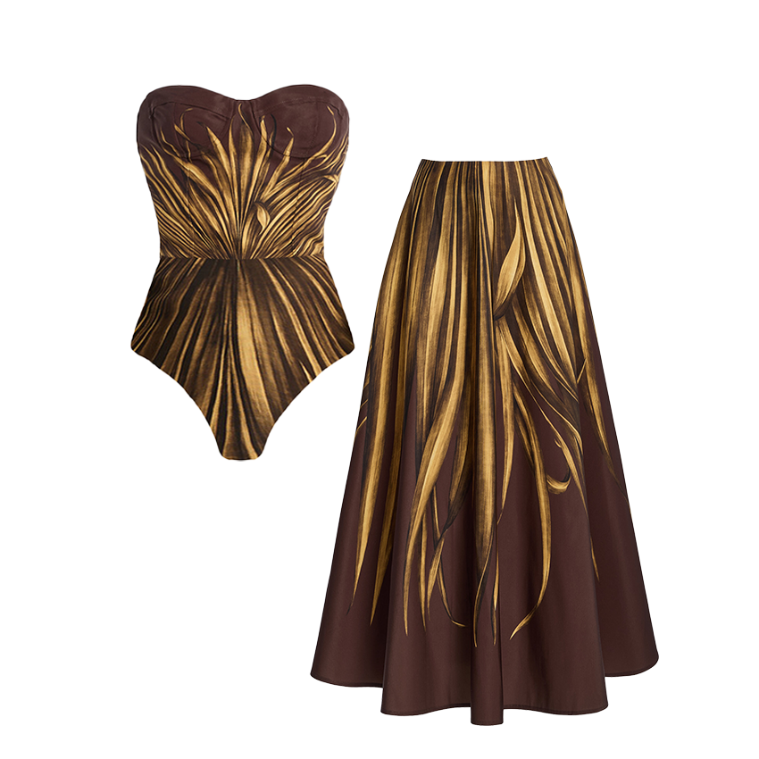 Bandeau Jungle Print Swimsuit Set(s)