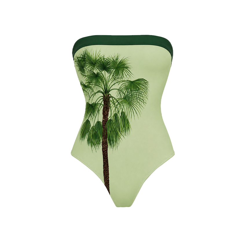 Bandeau Palm Print Swimsuit Set(s)