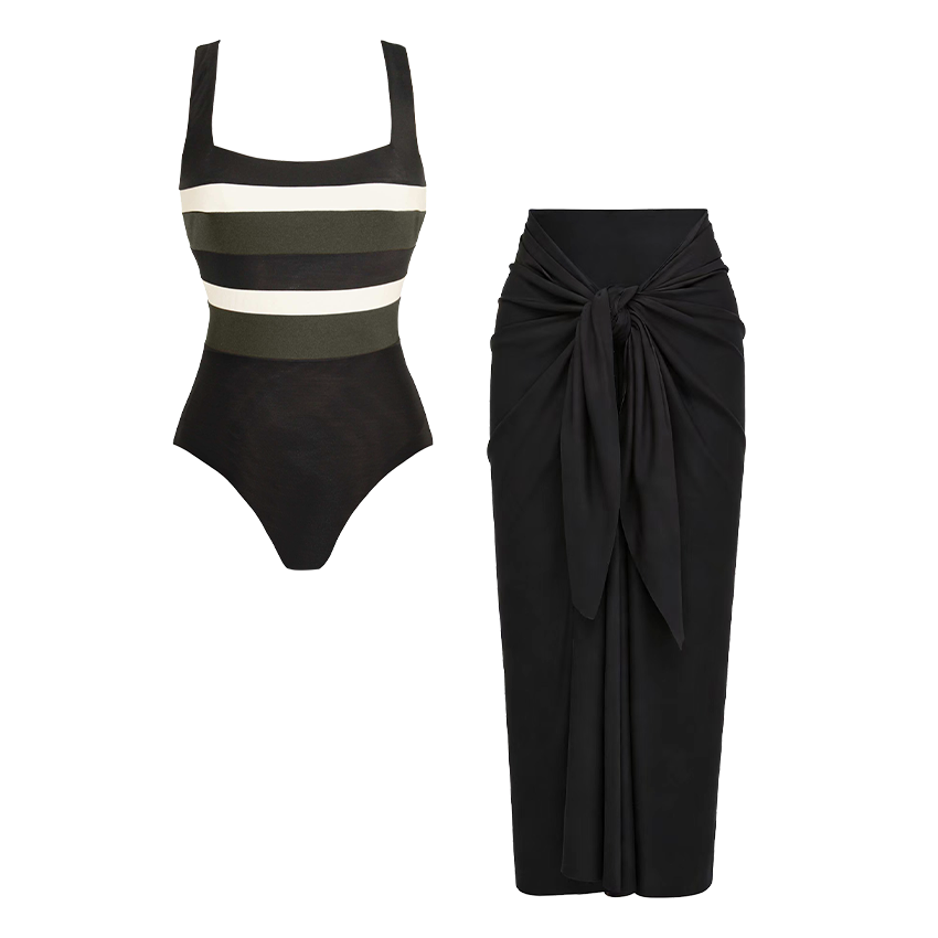 Bandeau Color Block Swimsuit Set(s)