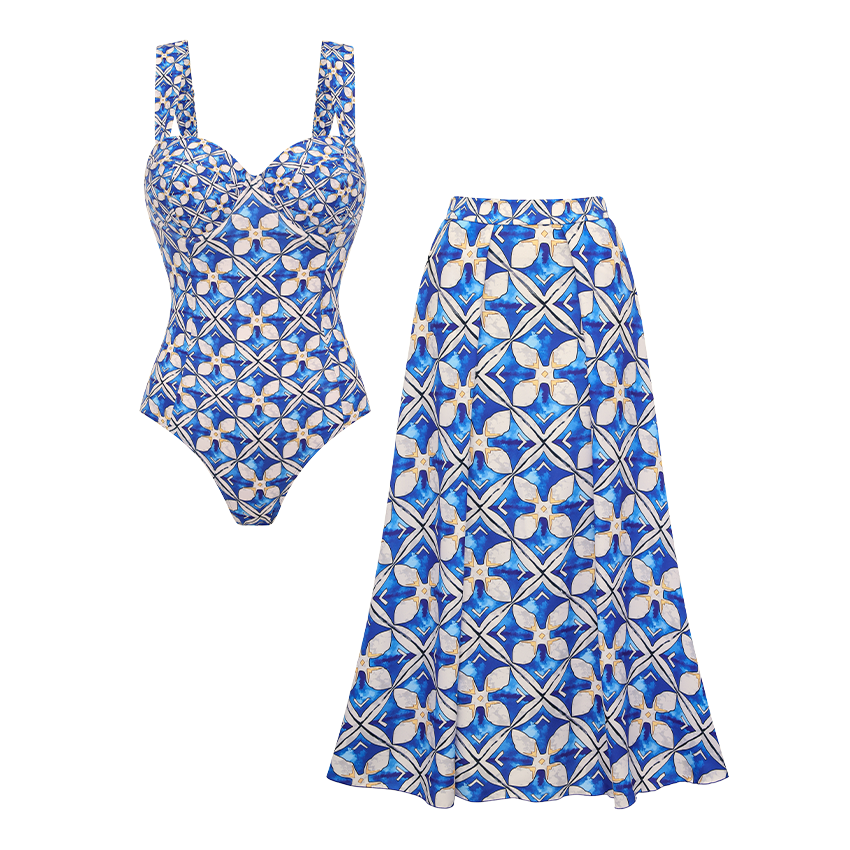 Bandeau Graphic Print Swimsuit Set(s)