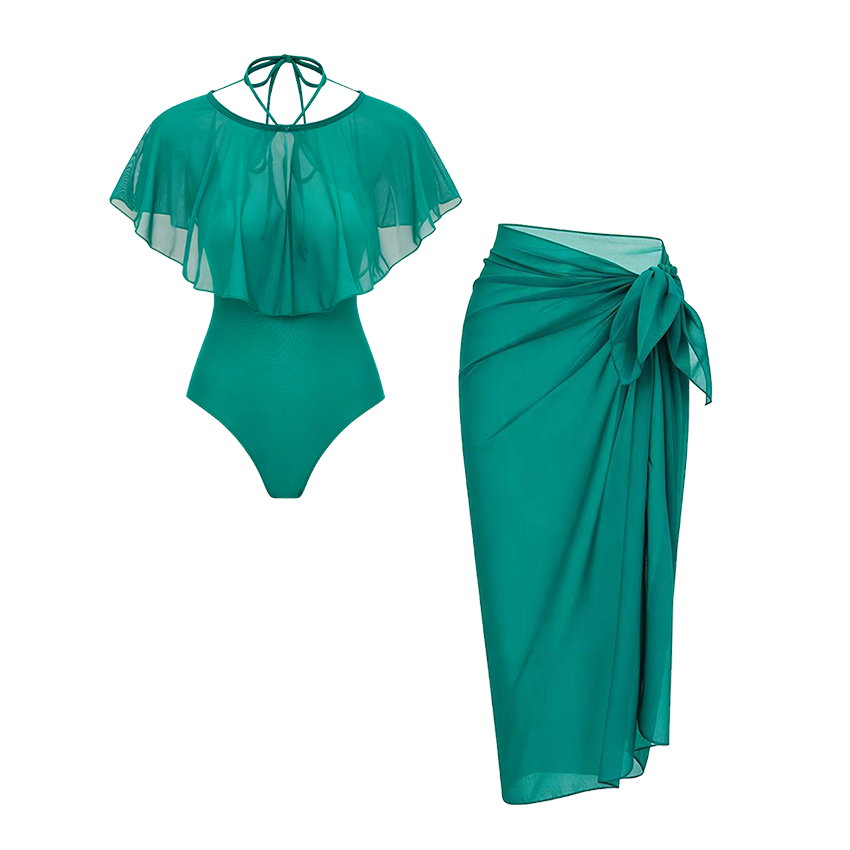 Halter Solid Color Swimsuit Set(s)