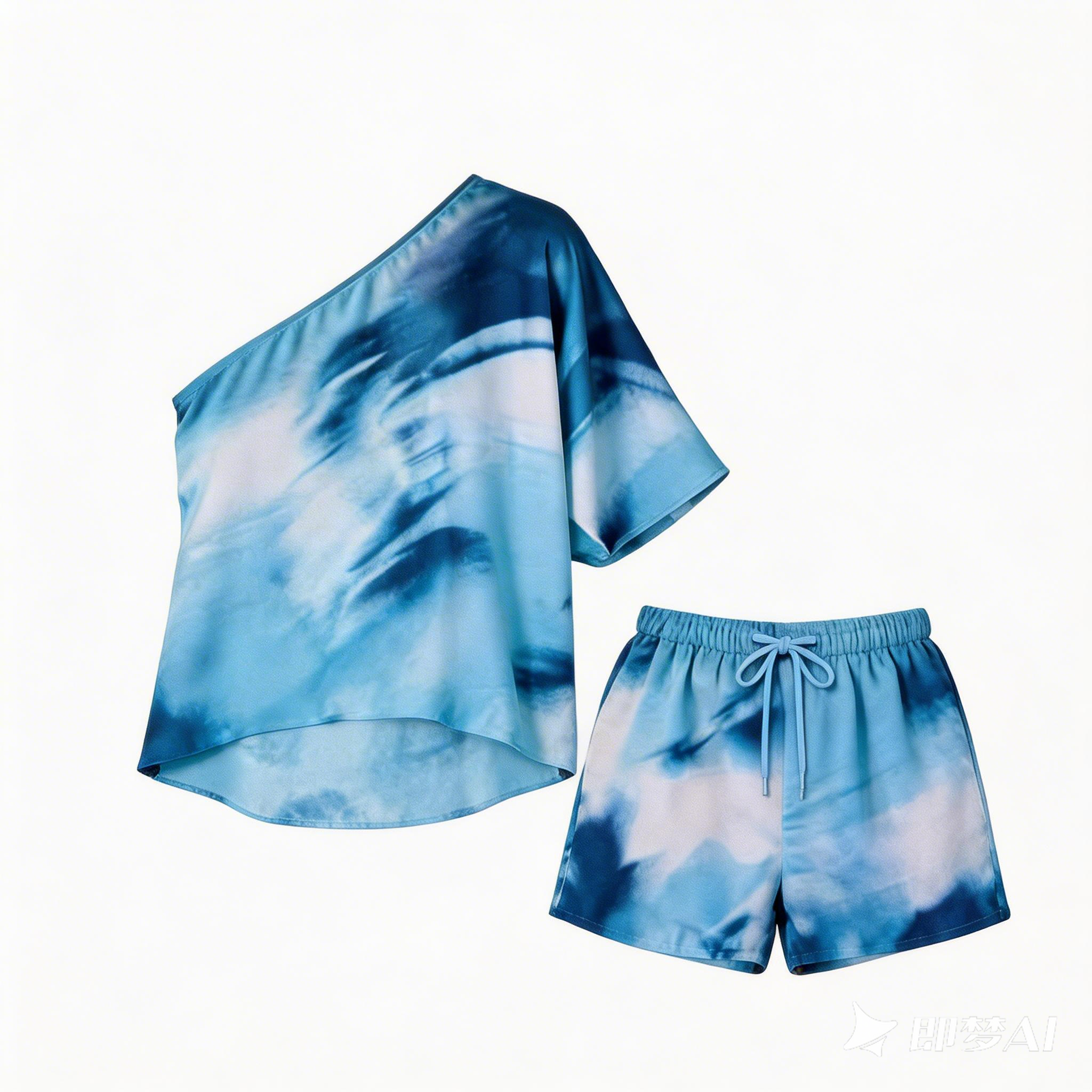 One-shoulder tie-dye bodysuit