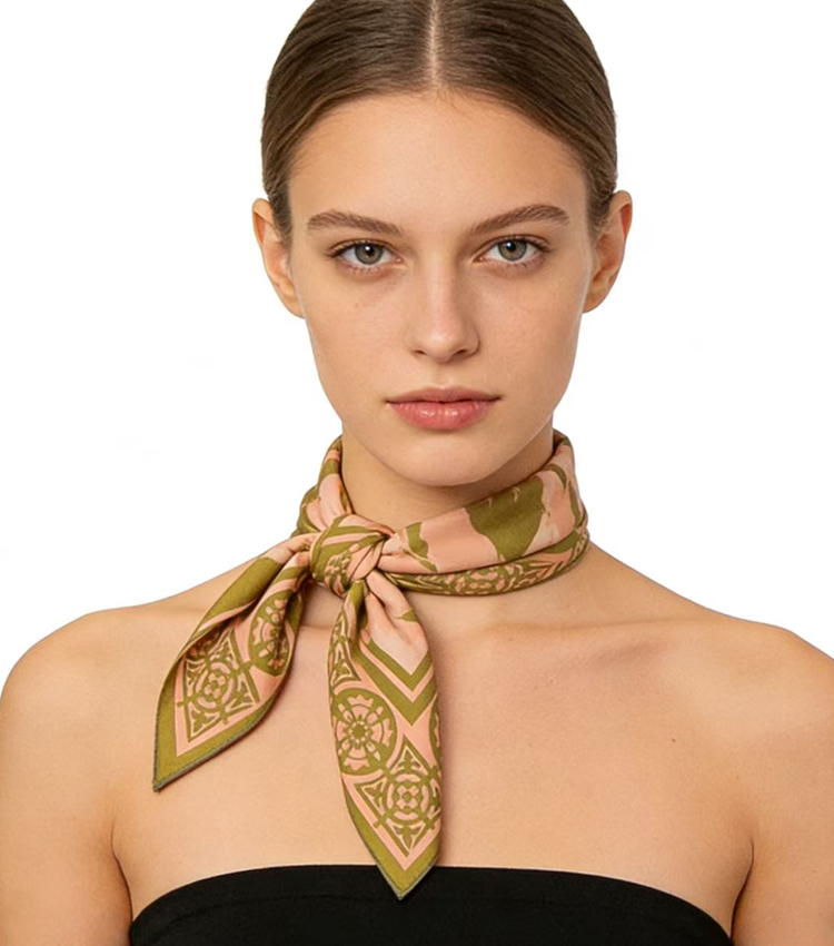 Leaves Print Square Scarf